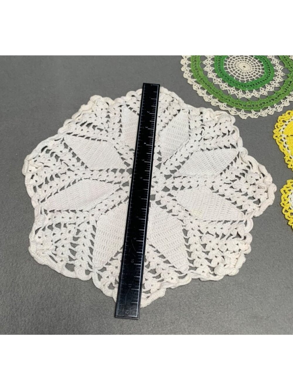 Vintage Hand-Crocheted Lace Doilies Set of 3 - Picture 5 of 11